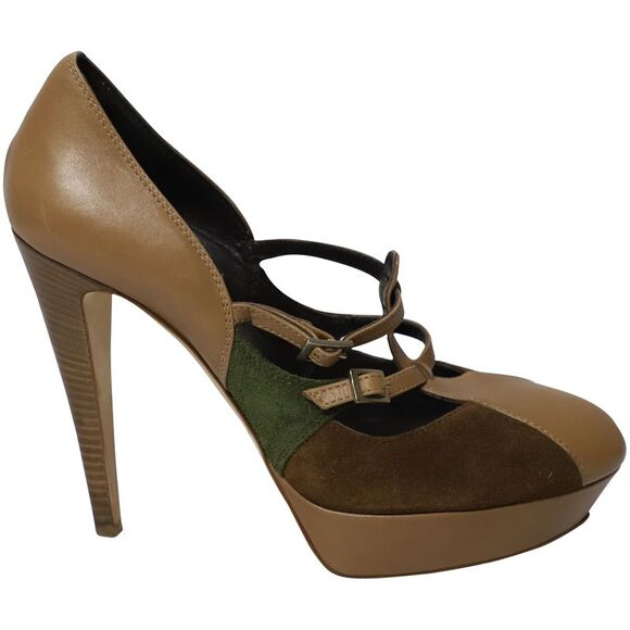 Philosophy Di Alberta Ferretti High Heeled Cage Pumps in Multicolor Leather - Picture 1 of 9
